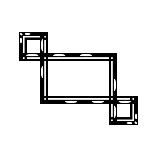 Dekorativer Schwarzer Rahmen Abstraktes Muster Vektor Illustration — Stockvektor
