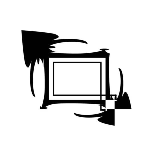 Dekorativer Schwarzer Rahmen Abstraktes Muster Vektor Illustration — Stockvektor