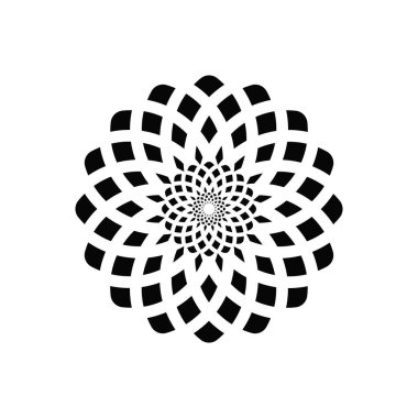 Asgari soyut sembol Çember girdap logosu Geometrik şekil Vektör çizimi