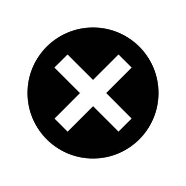 Web sitesi tasarımı için simge X düğmesi sembolünü kapat 