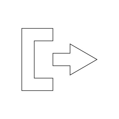 Simge Çıkış Oku Çıkış Oku 'nu dışarıya aktar Web sitesi tasarımı için sembol Vektör illüstrasyonunu imzala