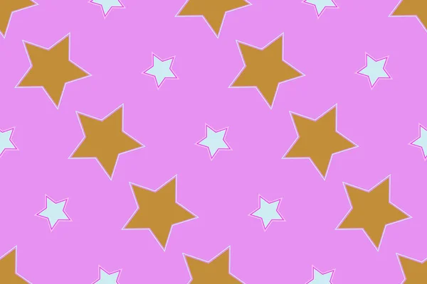 Seamless Pattern Stars Pink Background Vector Illustration Texture Wrapping Fabric — Stockvektor