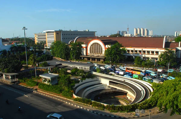 Vida Ciudad Yakarta Vista Desde Cima Edificio —  Fotos de Stock