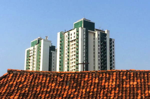 Casa Telhado Apartamento Jacarta Indonésia — Fotografia de Stock