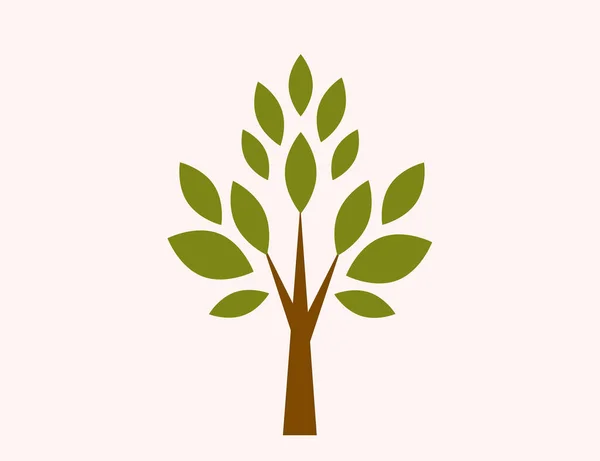 Flat Green Tree Icon Nature Park Vector Image — Διανυσματικό Αρχείο