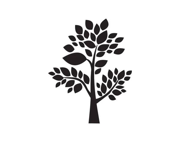Flat Black Tree Icon Nature Park Vector Image — 图库矢量图片
