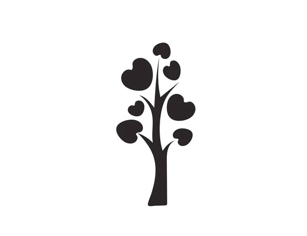 Heart Shaped Tree Petals Vector Icon — Stock Vector