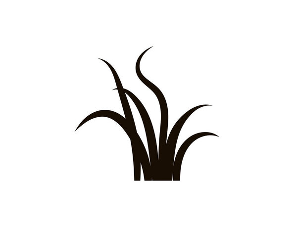 Black grass. Gazon. Vector icon. web version.