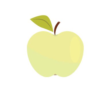 Flat web green apple icon. Vector illustration.