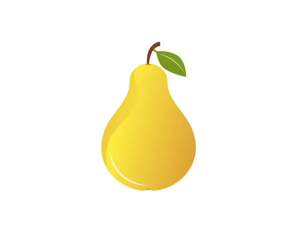 Flat Vector Icon Pear Food Nature — Stok Vektör
