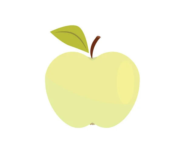 Flat Web Green Apple Icon Vector Illustration — Stockvektor