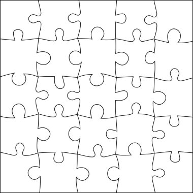 Puzzle white background. Business. Puzzles grid 5x5. template jigsaws detail frame 25 pieces.