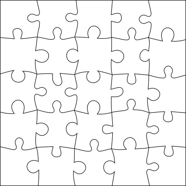 Puzzle White Background Business Puzzles Grid 5X5 Template Jigsaws Detail — 스톡 벡터