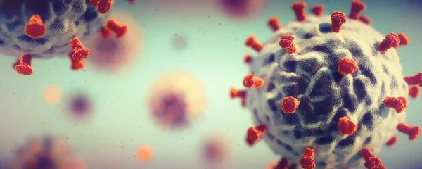 Vista Microscopica Virus Infettivo Concetto Pandemia Epidemia Coronavirus Questa Illustrazione — Foto Stock