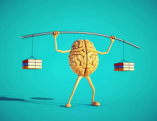 Cerebro Humano Funcionando Concepto Educación Desarrollo Personal Esta Una Ilustración — Foto de Stock