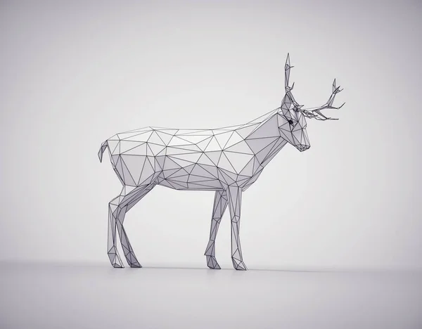 Deer Made Polygons Simplicity Minimalism Concept Render Illustration — Stockfoto