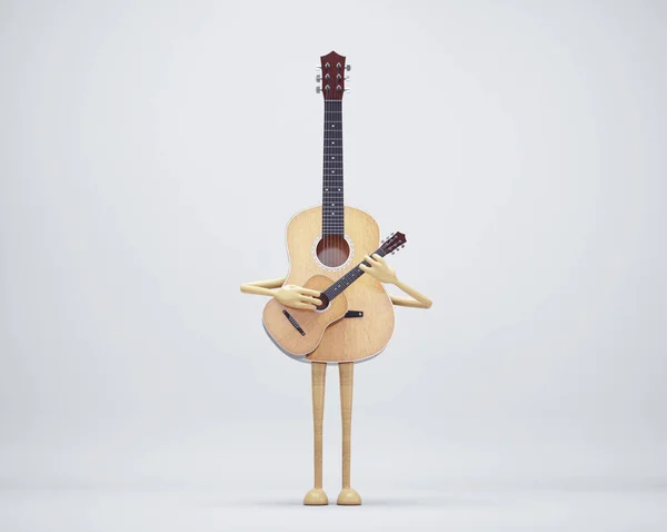 Guitarra Com Mãos Pernas Tocando Uma Guitarra Menor Conceito Mentoria — Fotografia de Stock