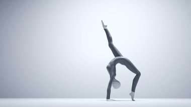 Woman dancing on white background. This is a 3d render illustration