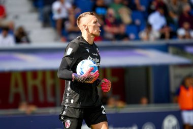 İtalya futbol takımı Serie A maçında Lukasz Skorupski (Bologna) portresi Bologna FC - SS Lazio maçı sırasında İtalya 'nın Bologna kentindeki Renato Dall & # 39; Ara stadyumunda yapıldı.