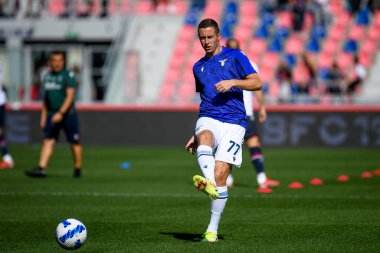 Adam Marusiç (Lazio) İtalyan futbol takımı Serie A maçında ısınırken Bologna FC - SS Lazio maçı sırasında İtalya 'nın Bologna kentindeki Renato Dall & # 39; Ara stadyumunda, 3 Ekim 2021 - Fotoğraf: Ettore Griffoni