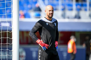 Pepe Reina (Lazio) İtalya 'nın Bologna FC - SS Lazio maçında İtalya' nın Bologna kentindeki Renato Dall & # 39; Ara Stadyumu 'nda oynanan ısınma maçı sırasında portresi.