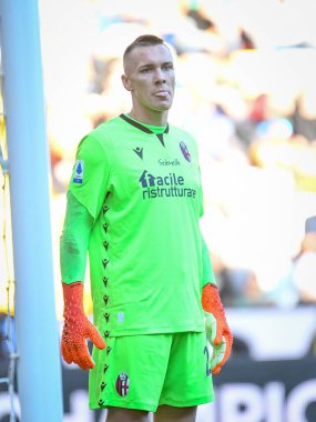 İtalya futbol takımı Serie A maçında Lukasz Skorupski (Bologna) portresi Udinese Calcio-Bologna FC maçında Friuli-Dacia Arena Stadyumu 'nda 17 Ekim 2021 - Fotoğraf: Ettore Griffoni