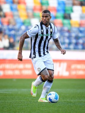 Walace Souza Silva (Udinese) İtalyan futbol takımı Serie A 'nın Udinese Calcio' ya karşı Bologna FC maçında Udine 'deki Dacia Arena Stadyumu' nda 17 Ekim 2021 'de görev yapan portresi.