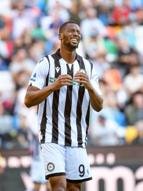 Norberto Bercique Gomes Betuncal (Udinese), 17 Ekim 2021 'de İtalya' nın Udine kentinde Udinese Calcio ile Bologna FC maçında tepki gösterdi.