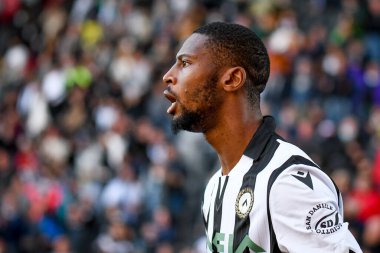 İtalyan futbol takımı Serie A maçında Norberto Bercique Gomes Betuncal (Udinese) portresi Udinese Calcio 'ya karşı Bologna FC maçı Friuli - Dacia Arena stadyumu, Udine, İtalya, 17 Ekim 2021