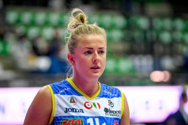 Joanna Wolosz (Conegliano) voleybol maçında İtalyan Serie A1 Kadınlar Imoco Volley Conegliano 'ya karşı İgor Gorgonzola Novara ile Treviso, İtalya' da Palaverde 'de, 21 Ekim 2021 - Fotoğraf: Ettore Griffoni