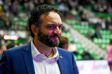 Voleybol maçında Stefano Lavarini (Koç Novara) İtalyan Serie A1 Women maçında Imoco Volley Conegliano - Igor Gorgonzola Novara maçında Treviso, İtalya 'da Palaverde' de, 21 Ekim 2021 - Fotoğraf: Ettore Griffoni