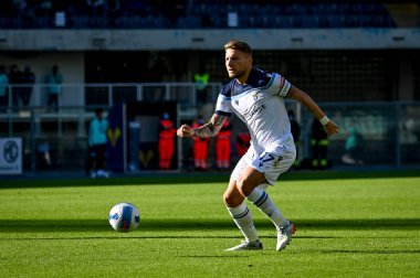 Ciro Immobile (Lazio) İtalyan futbolu Serie A maçı sırasında İtalya 'nın Verona kentindeki Marcantonio Bentegodi Stadyumu' nda Hellas Verona FC 'ye karşı SS Lazio maçında, 24 Ekim 2021 - Fotoğraf: Ettore Griffoni