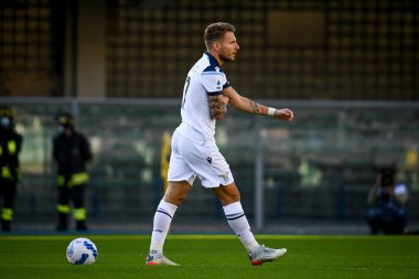 Ciro Immobile (Lazio) İtalyan futbolu Serie A maçı sırasında İtalya 'nın Verona kentindeki Marcantonio Bentegodi Stadyumu' nda Hellas Verona FC 'ye karşı SS Lazio maçında, 24 Ekim 2021 - Fotoğraf: Ettore Griffoni