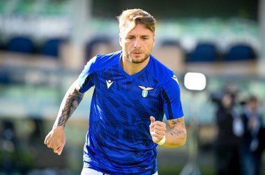 Ciro Immobile (Lazio), İtalya 'nın Verona şehrindeki Marcantonio Bentegodi Stadyumu' nda oynanan Hellas Verona FC - SS Lazio maçında 24 Ekim 2021 - Fotoğraf: Ettore Griffoni