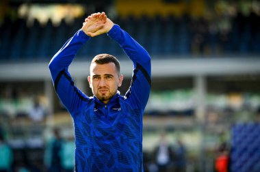 Gonzalo Escalante (Lazio) İtalya futbol takımı Serie A maçında ısınma turu sırasında, 24 Ekim 2021 'de İtalya' nın Verona kentinde Marcantonio Bentegodi Stadyumu 'nda Hellas Verona FC' ye karşı SS Lazio 'nun portresi - Fotoğraf: Ettore Griffoni