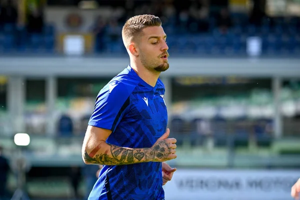 Sergej Milinkovic Savic Lazio Portrait Warm Italian Soccer Serie Match — Stock Photo, Image