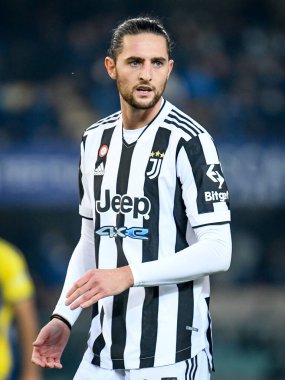 Adrien Rabiot (Juventus) İtalyan futbol takımı Serie A 'nın 30 Ekim 2021' de İtalya 'nın Verona kentinde Marcantonio Bentegodi Stadyumu' nda oynanan Hellas Verona FC - Juventus FC maçı sırasında portresi