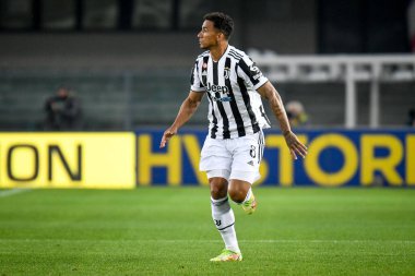 Danilo (Juventus) İtalyan futbol takımı Serie A 'nın 30 Ekim 2021' de İtalya 'nın Verona kentinde Marcantonio Bentegodi Stadyumu' nda oynanan Hellas Verona FC ile Juventus FC maçında portresi.