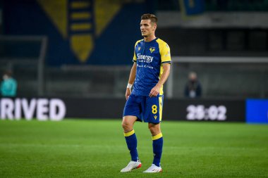 Darko Lazoviç (Verona) İtalya futbolu sırasındaki portresi Serie A maçında Hellas Verona FC ile Juventus FC arasında İtalya 'nın Verona kentindeki Marcantonio Bentegodi Stadyumu' nda, 30 Ekim 2021 - Fotoğraf: Ettore Griffoni