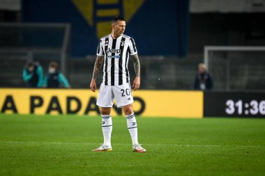 Federico Bernardeschi (Juventus) İtalyan futbol takımı Serie A 'nın 30 Ekim 2021' de İtalya 'nın Verona kentinde Marcantonio Bentegodi Stadyumu' nda oynanan Hellas Verona FC ile Juventus FC maçı sırasında portresi.