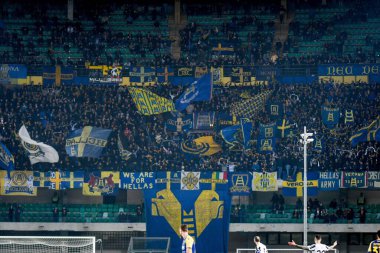 Verona taraftarları İtalya 'nın Verona şehrindeki Marcantonio Bentegodi Stadyumu' nda oynanan Serie A karşılaşmasında Hellas Verona FC 'ye karşı Juventus FC maçı, 30 Ekim 2021 - Fotoğraf: Ettore Griffoni