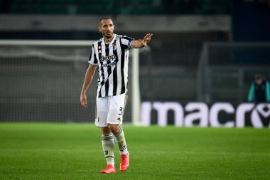 Giorgio Chiellini (Juventus) İtalyan futbol takımı Serie A 'nın 30 Ekim 2021' de İtalya 'nın Verona kentinde Marcantonio Bentegodi Stadyumu' nda oynanan Hellas Verona FC ile Juventus FC maçı sırasında portresi.