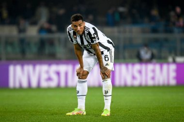 Danilo (Juventus) İtalya futbolu sırasındaki portresi Serie A maçı sırasında Hellas Verona FC ile Juventus FC arasında İtalya 'nın Verona kentinde Marcantonio Bentegodi Stadyumu' nda oynanmıştır.
