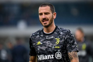 Leonardo Bonucci (Juventus) İtalyan futbolu Serie A maçında ısınma turu sırasında Verona, İtalya 'daki Marcantonio Bentegodi Stadyumu' nda Hellas Verona FC - 30 Ekim 2021