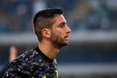 Rodrigo Bentancur (Juventus) İtalyan futbolu Serie A karşılaşması sırasında İtalya 'nın Verona kentindeki Marcantonio Bentegodi Stadyumu' nda Hellas Verona FC ile Juventus FC karşılaşması sırasında yapılan ısınma portresi.