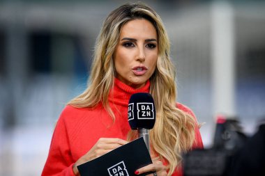 İtalyan futbol takımı Serie A maçında İtalyan gazeteci ve televizyon sunucusu Giorgia Rossi İtalya 'nın Verona kentindeki Marcantonio Bentegodi Stadyumu' nda Hellas Verona FC ile Juventus FC karşılaşması, 30 Ekim 2021 - Fotoğraf: Ettore Griffoni