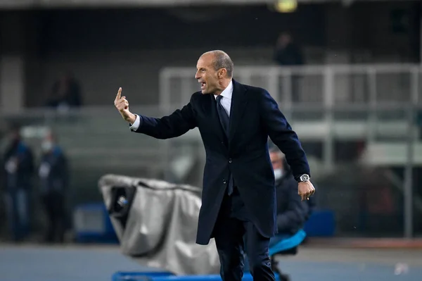 Massimiliano Allegri Trainer Juventus Gestikuliert Während Des Italienischen Fußballspiels Hellas — Stockfoto