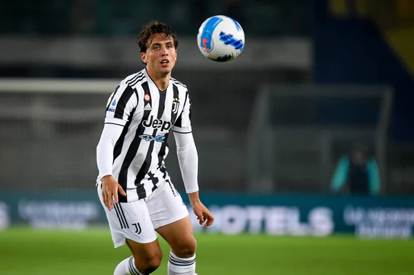 Luca Pellegrini Juventus Portrait Action Italian Soccer Serie Match Hellas — Stock Photo, Image