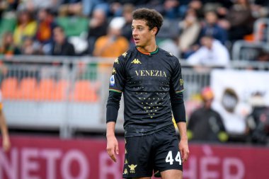 Venezia 'nın Ethan Ampadu portresi İtalyan futbolu Serie A maçında Venezia FC, İtalya' nın Venedik kentindeki Pier Luigi Penzo stadyumunda AS Roma 'ya karşı.