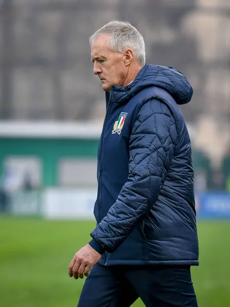 Desapontamento Kieran Crowley Treinador Principal Itália Durante Jogo Rugby Copa — Fotografia de Stock